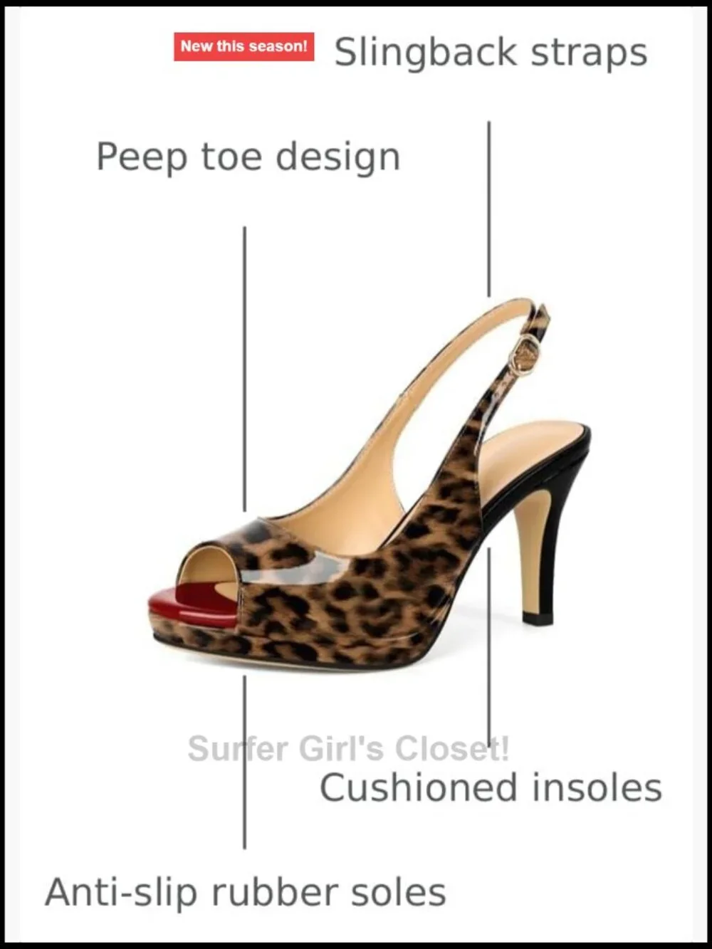 Women's Platform Peep Toe Slingback Heels 3.5 Inch PU Dress Shoes